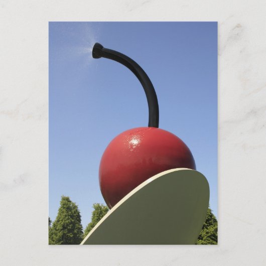 スプーン及びさくらんぼ散布 ポストカード (正面)