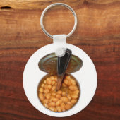 スプーン焼いたで缶に入れた豆 キーホルダー (正面)
