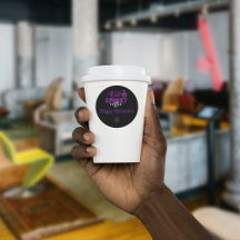 スプーン色のコーヒー、紫色のハロウィーンのビジネスクラス