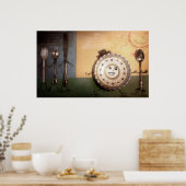 スプーン走の付いた皿 ポスター (キッチン)