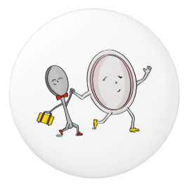 スプーン走子供部屋デコール付き皿 セラミックノブ