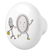 スプーン走子供部屋デコール付き皿 セラミックノブ (右)