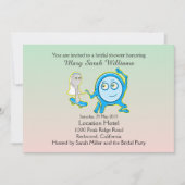 スプーン走遠くにブライダルシャワー付き皿 招待状 (正面)