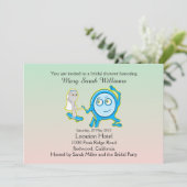 スプーン走遠くにブライダルシャワー付き皿 招待状 (スタンド正面)