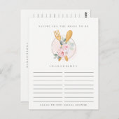 スプーン フォーク フラワーレシピ リクエスト ブライダルシャワー ポストカード (正面/裏面)