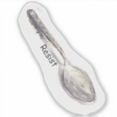 スプーン – 水色シール シール (正面)