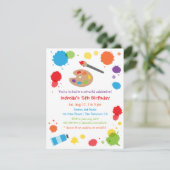 スプ絵を描ラッカラフルツの子供の誕生日パーティー 招待状 (スタンド正面)