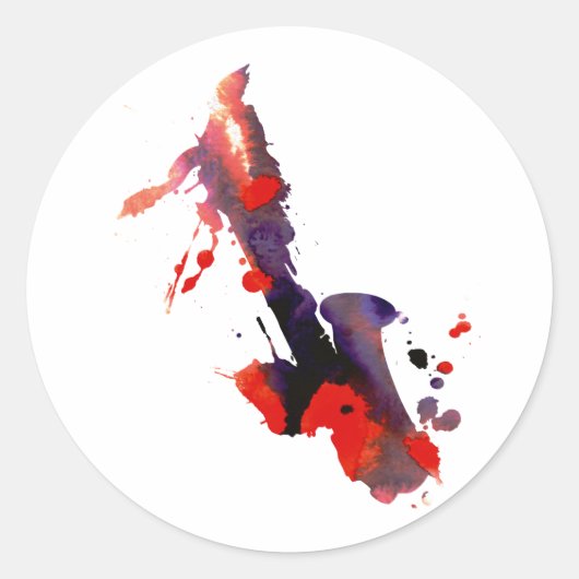 スプ絵を描ラットサクソフォン ラウンドシール (正面)