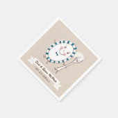 スプ走ーンウェディング付きディッシュ日付を保存 スタンダードカクテルナプキン (角)