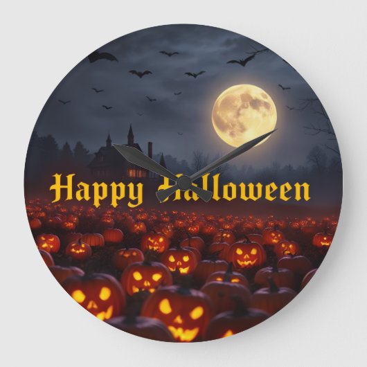 スペアキーグローハロウィン時計 – 限定版 ラージ壁時計 (正面)
