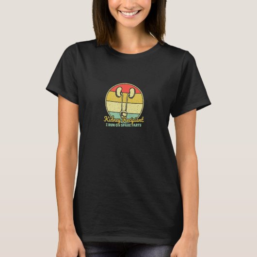 スペアパーツ 腎臓移植レシピエント で走る Tシャツ (正面)