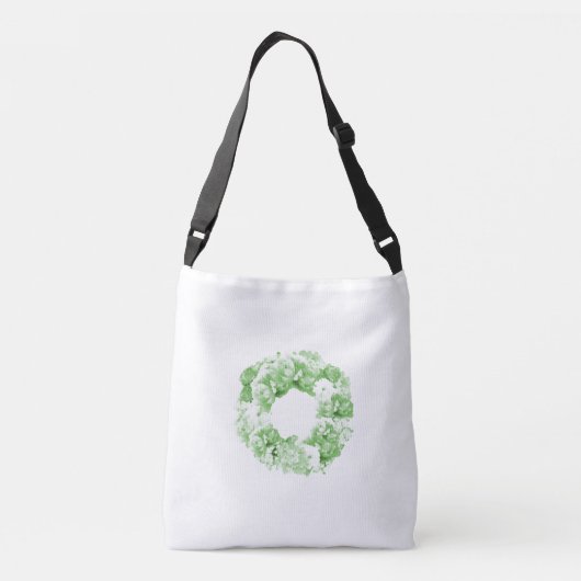 スペアミントグリーンフローラリースブリデスメイドトトートバッグ クロスボディバッグ (裏面)