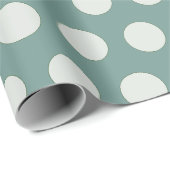 スペアミントモダンとアイボリー水玉模様クリスマス ラッピングペーパー (ロールコーナー)