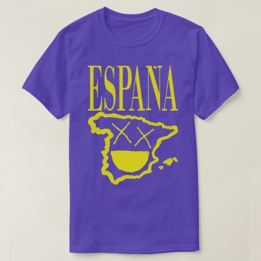 スペイグランジンXスペインのアイズ微笑み顔黄 Tシャツ (デザイン正面)