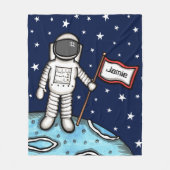 スペイパーソナライズされたスマン宇宙飛行士コスモナウフリースB フリースブランケット (正面)