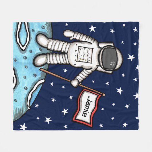 スペイパーソナライズされたスマン宇宙飛行士コスモナウフリースB フリースブランケット (正面(横))