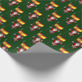 スペインおもしろいの看板のあるサンタクロース ラッピングペーパー (角)