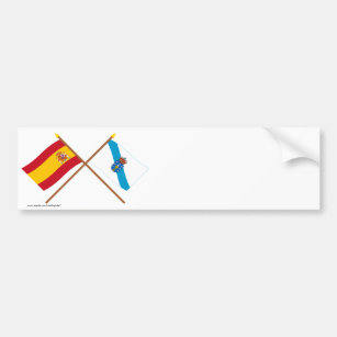 スペインおよびガリチアの交差させた旗 バンパーステッカー