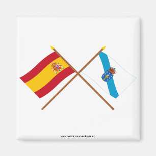 スペインおよびガリチアの交差させた旗 マグネット