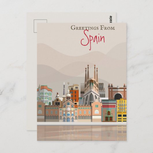 スペインからの挨拶 ポストカード (正面/裏面)