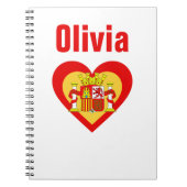 スペインかスペイン語によって旗インスパイアPersonnalised ノートブック (正面)