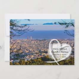 スペインでの結婚式後パーティーの招待状 結婚式をスペインで挙げたカップルが帰国後、故郷で友人や家族と 招待状