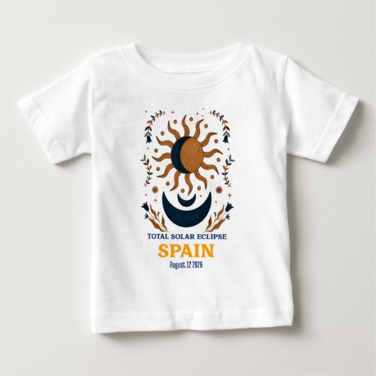 スペインで2026年8月に起こる皆既日食 ベビーTシャツ (正面)
