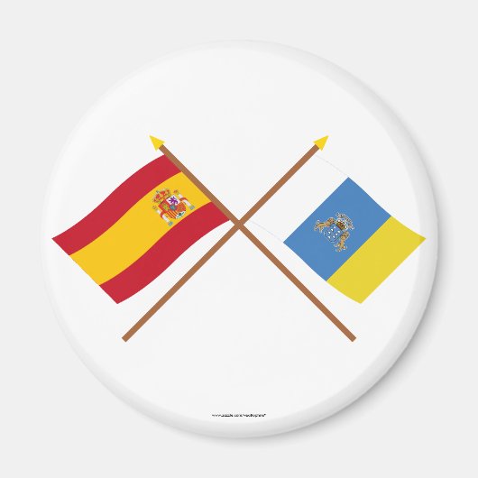 スペインとカナリア諸島の横断旗 マグネット (正面)