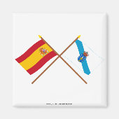 スペインとガリシアの交差した国旗 マグネット (正面)