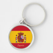 スペインとスペインの国旗のファッション、旅行/スポーツファン キーホルダー (正面)
