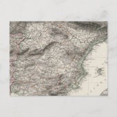 スペインとポルトガルの地図 – スティエラー ポストカード (正面)