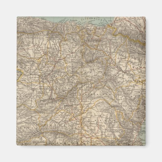 スペインとポルトガルの地図 マグネット (正面)