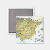 スペインとポルトガルの地図 マグネット (正面/裏面)