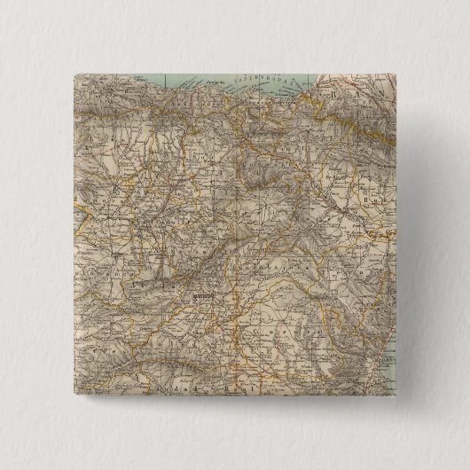 スペインとポルトガルの地図 缶バッジ (正面)