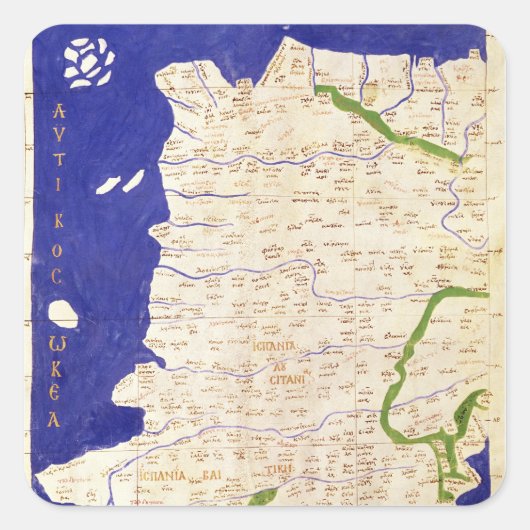 スペインとポルトガルの地図， 'Geographia'から スクエアシール (正面)