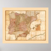 スペインとポルトガルの王国Rセイヤーの地図1772 ポスター (正面)