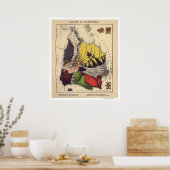 スペインとポルトガルの風俗地図1868 ポスター (キッチン)