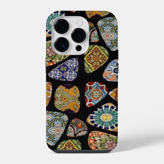 スペインとメキシコのタイルモザイク iPhoneケース (裏面)