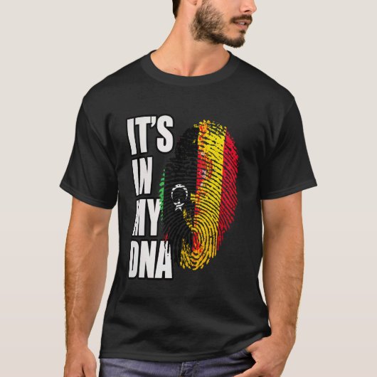 スペインとリビアのDNA遺伝的背景フラグ Tシャツ (正面)