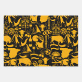 スペインと伝統スペインのブラックとオレンジ ラッピングペーパーシート (正面)