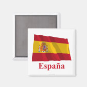 スペインなびく国旗の名スペインの前 マグネット (正面/裏面)