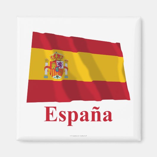 スペインなびく国旗の名スペインの前 マグネット (正面)