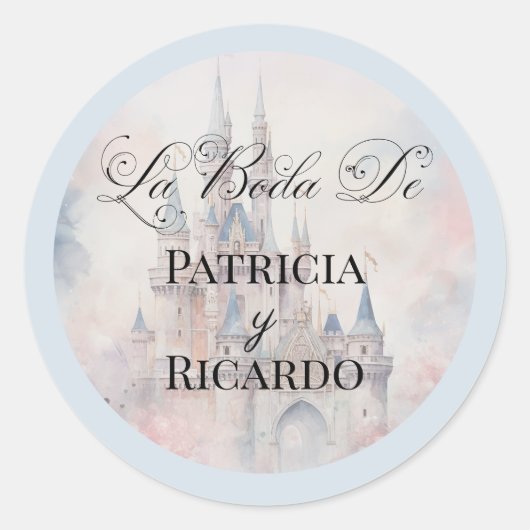スペインのおとぎ話の結婚式ステッカー ラウンドシール (正面)