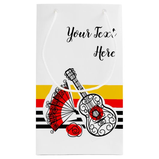 スペインのおストライプ土産クラシック文字小 スモールペーパーバッグ (裏面)