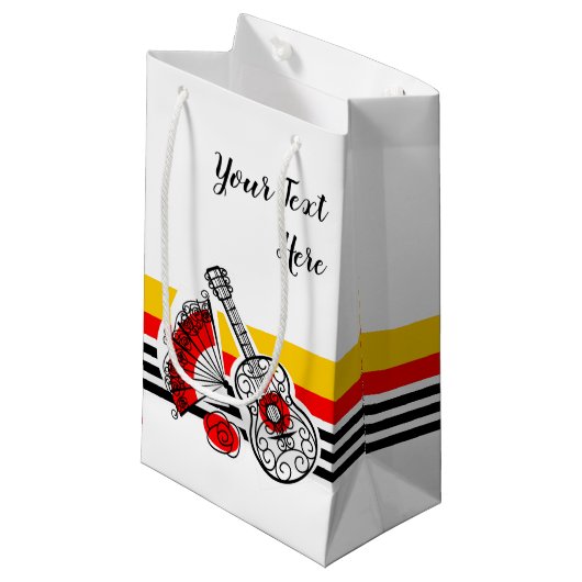 スペインのおストライプ土産クラシック文字小 スモールペーパーバッグ (正面アングル)