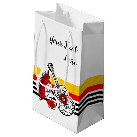 スペインのおストライプ土産クラシック文字小 スモールペーパーバッグ (裏面アングル)