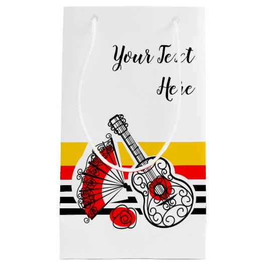 スペインのおストライプ土産クラシック文字小 スモールペーパーバッグ (正面)
