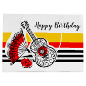 スペインのおストライプ土産クラシック誕生日大 ラージペーパーバッグ (裏面)