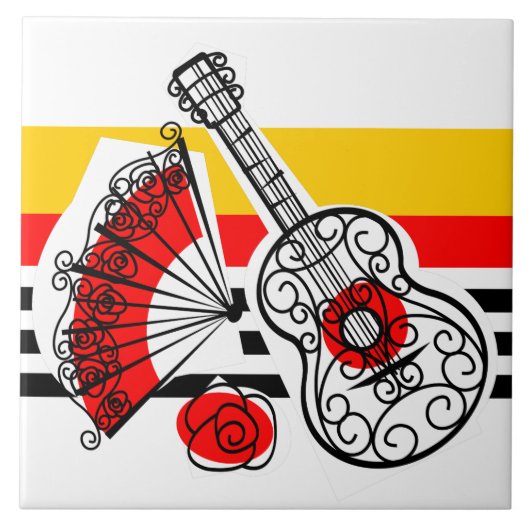 スペインのお土産クラシックストライプ品 タイル (正面)