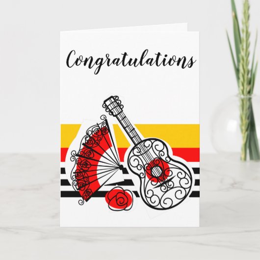 スペインのお土産クラシックストライプ祝い カード (正面)